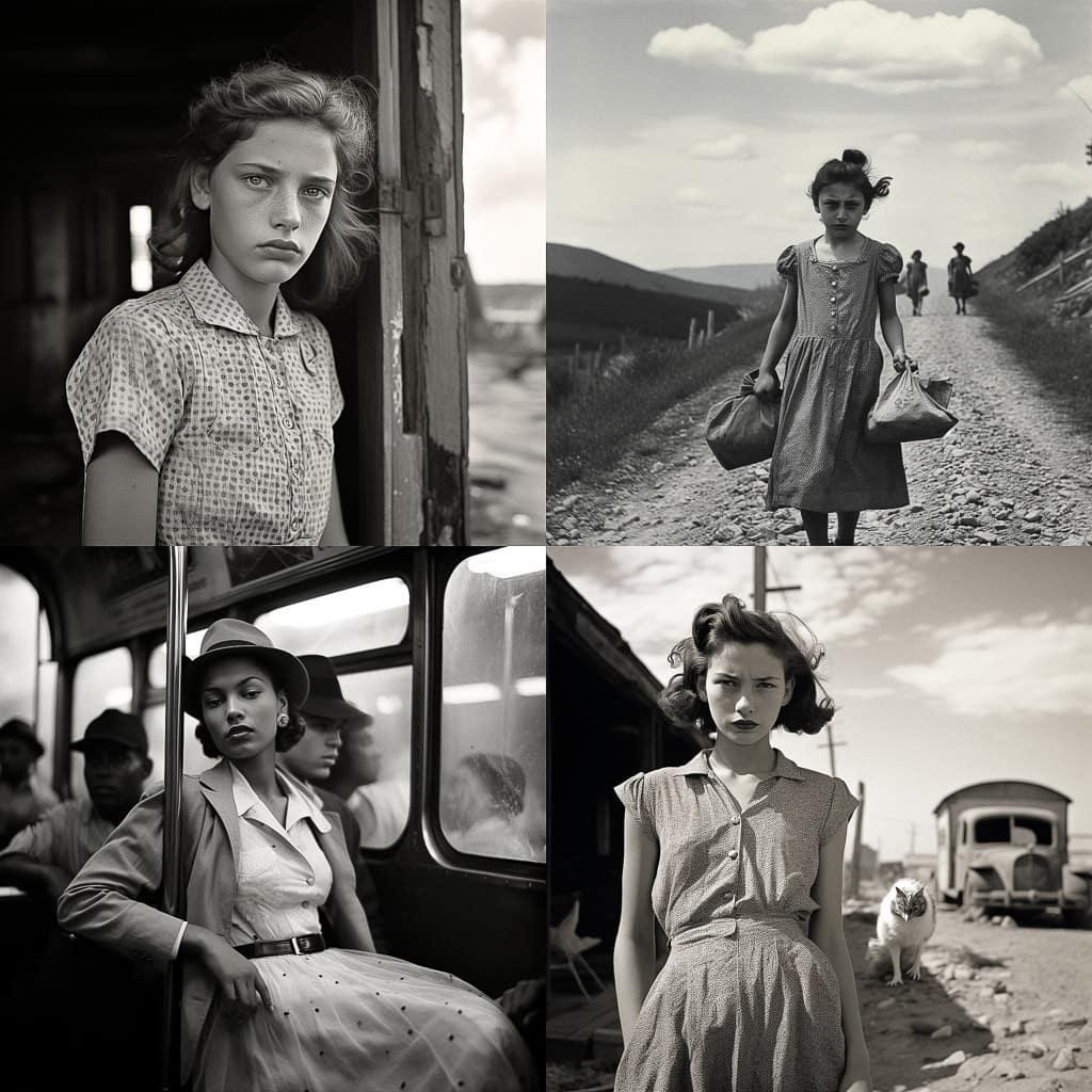 Carl Mydans style, Midjourney V5.2, render 1 of 4