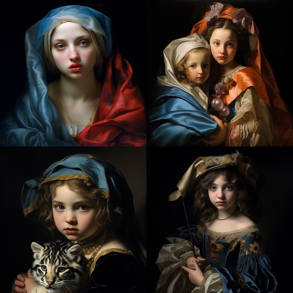 Carlo Dolci style, Midjourney V5.2, render 1 of 4
