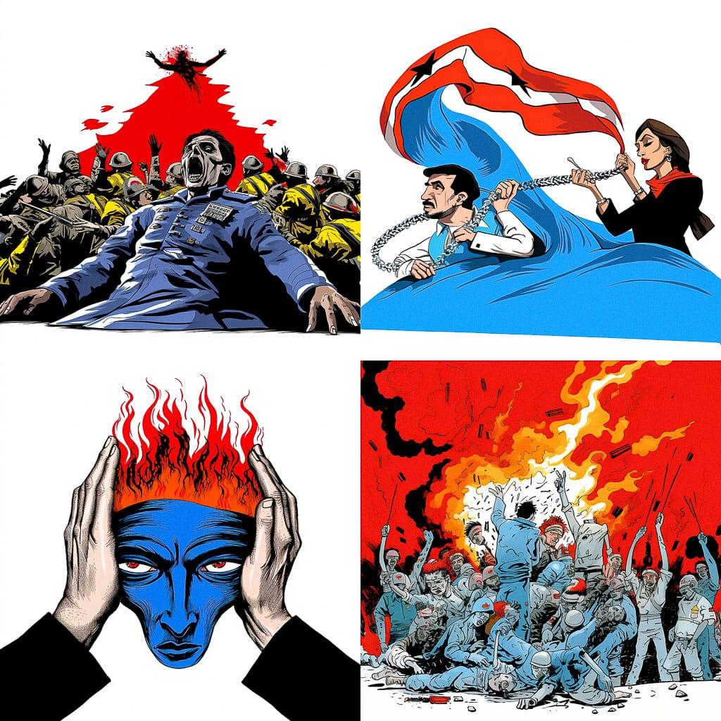 Carlos Latuff style, Midjourney V5.2, render 1 of 4