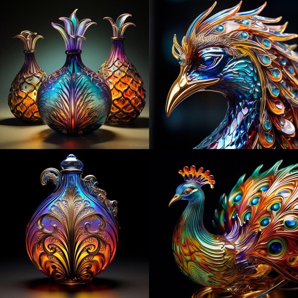 Carnival glass style, Midjourney V5.2, render 1 of 4