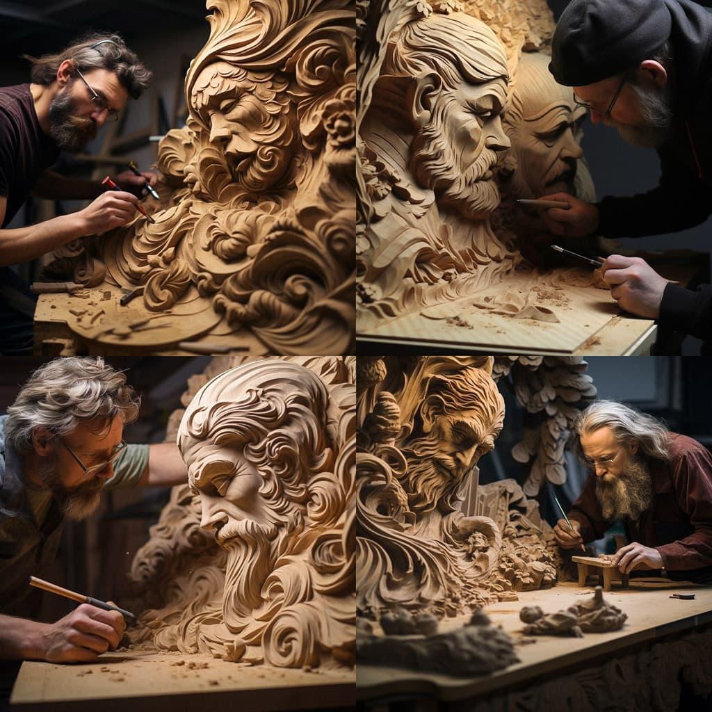 Carving style, Midjourney V5.2, render 1 of 4