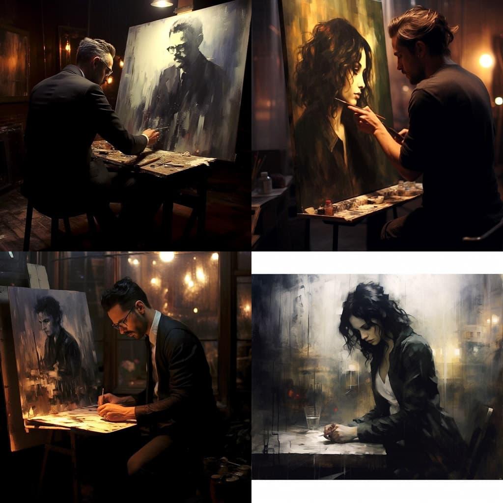 Casey Baugh style, Midjourney V5.2, render 1 of 4