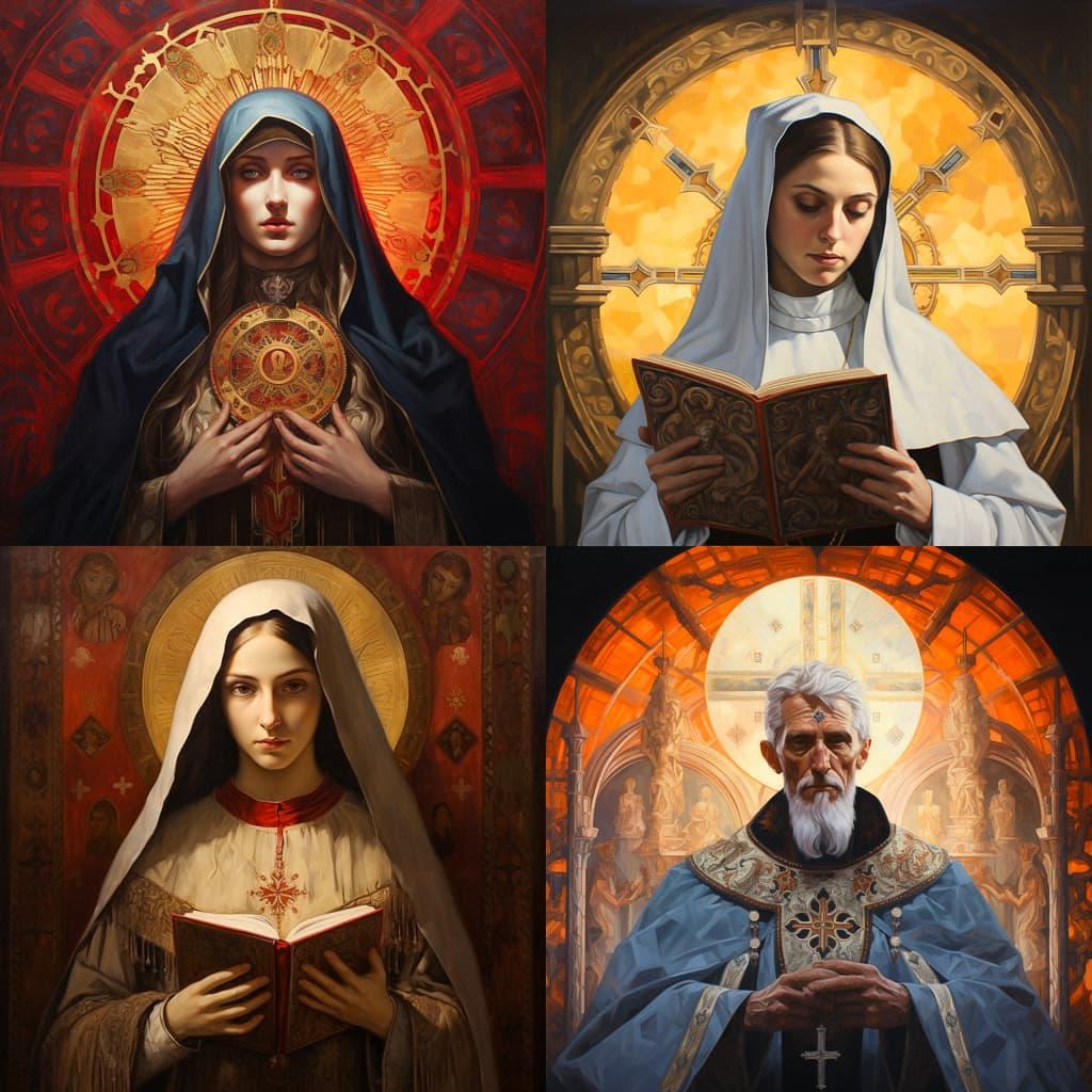 Catholic icon style, Midjourney V5.2, render 1 of 4