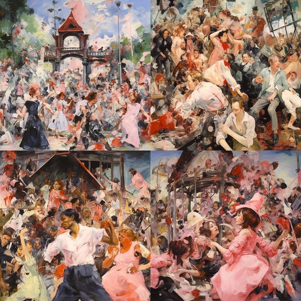 Cecily Brown style, Midjourney V5.2, render 1 of 4