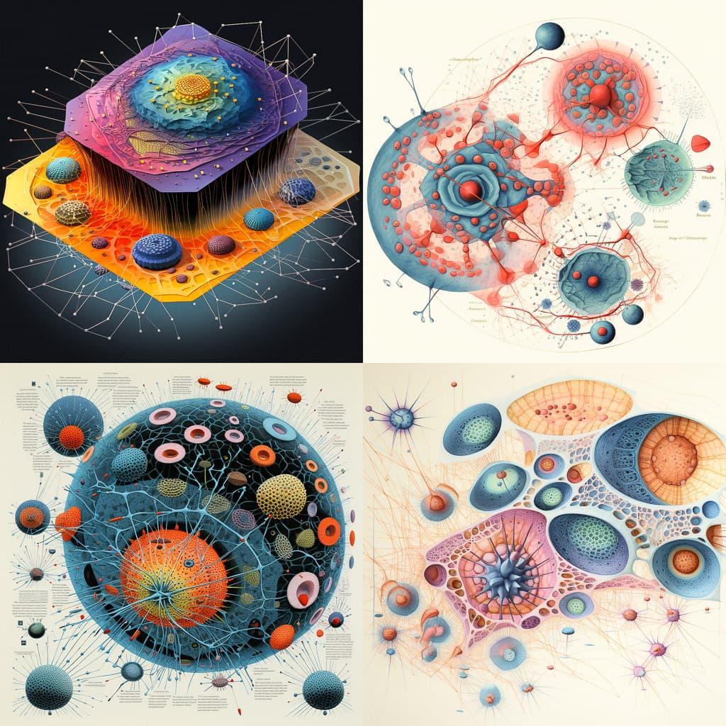 Cellular diagram style, Midjourney V5.2, render 1 of 4