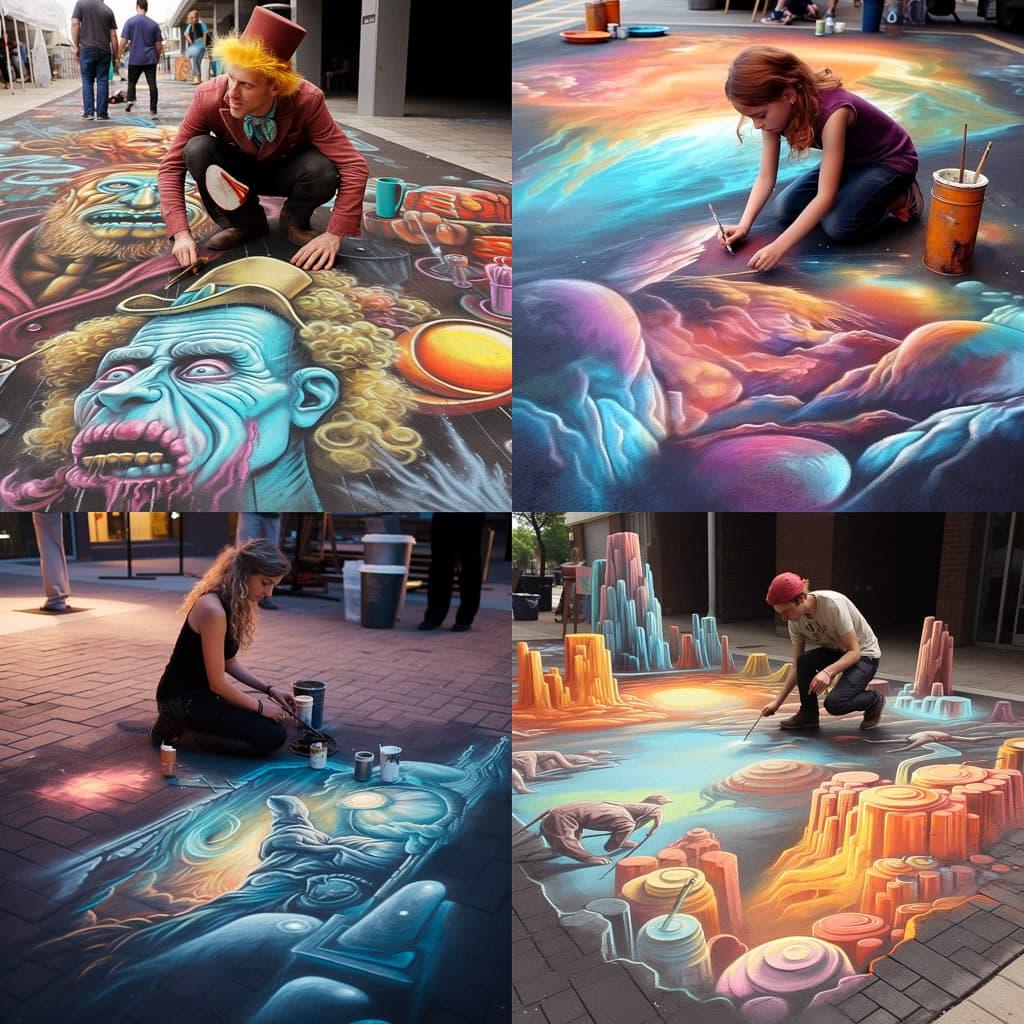 Chalk drawing style, Midjourney V5.2, render 1 of 4