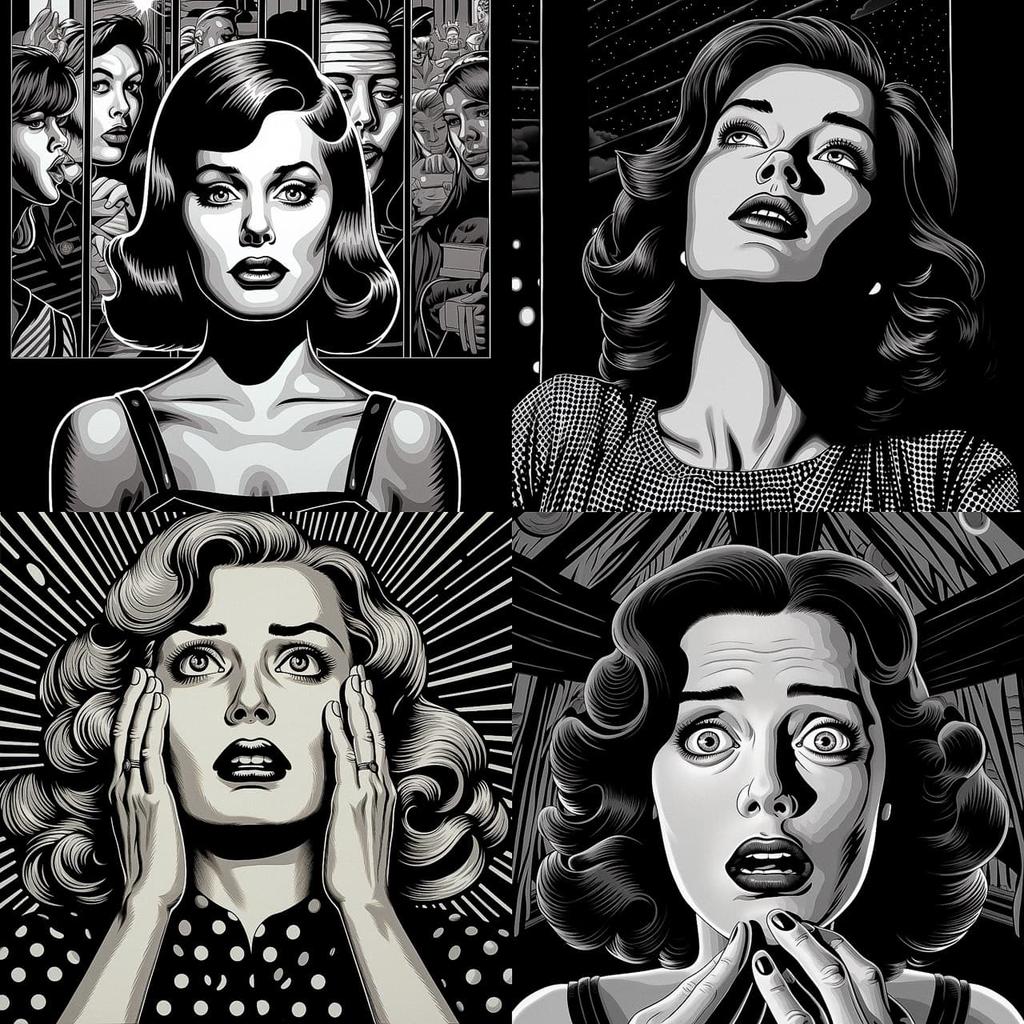 Charles Burns style, Midjourney V5.2, render 1 of 4