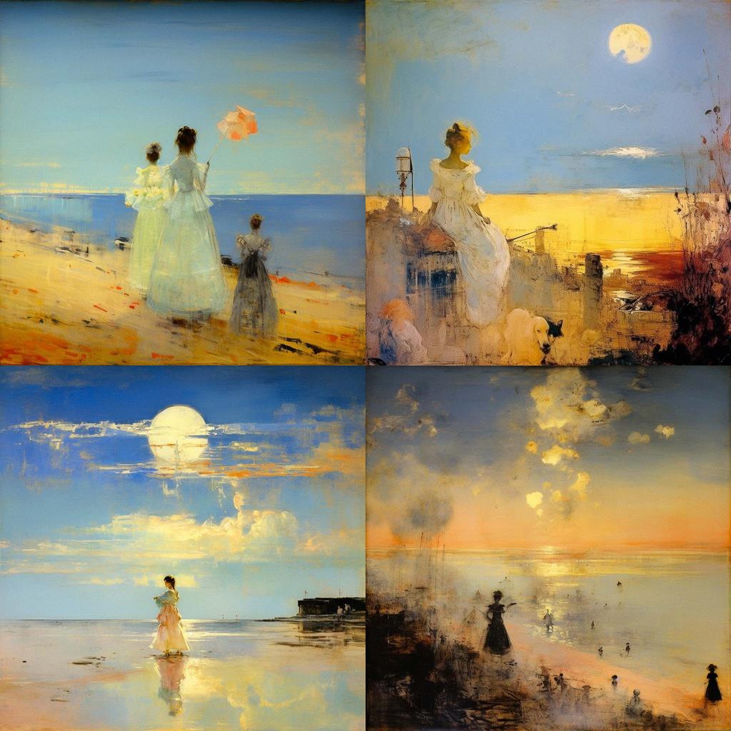 Charles Conder style, Midjourney V5.2, render 1 of 4