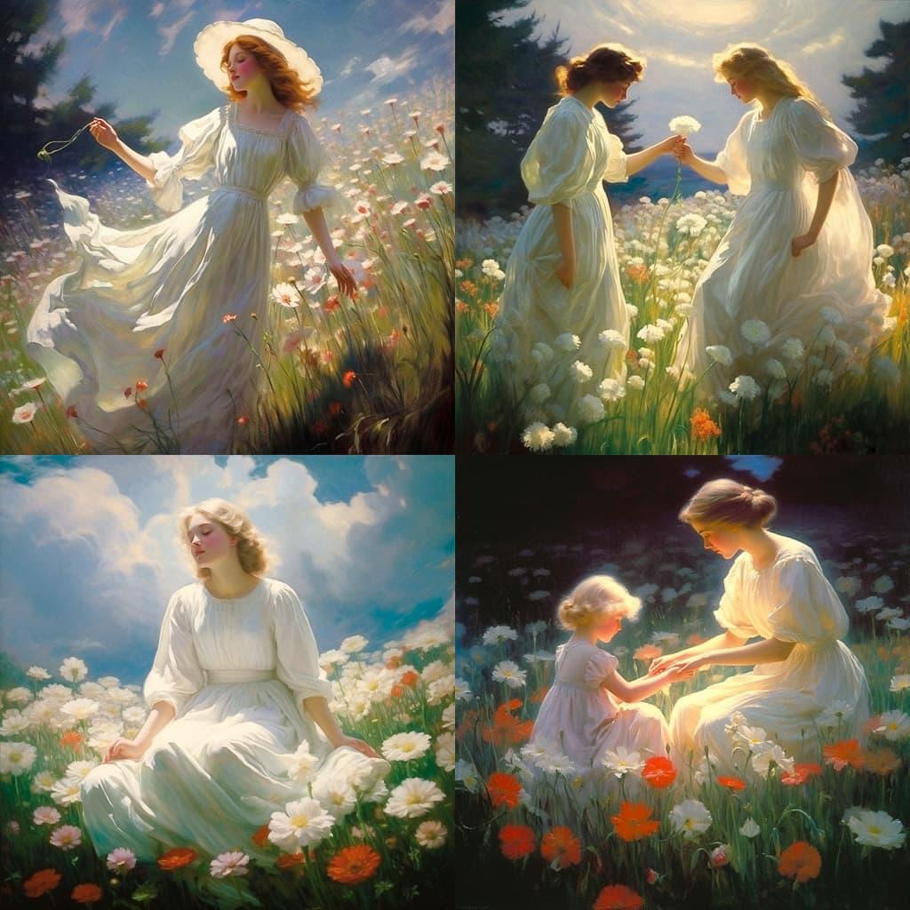 Charles Courtney Curran style, Midjourney V5.2, render 1 of 4
