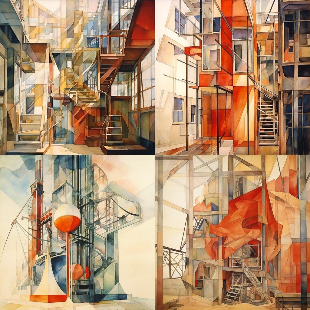 Charles Demuth style, Midjourney V5.2, render 1 of 4
