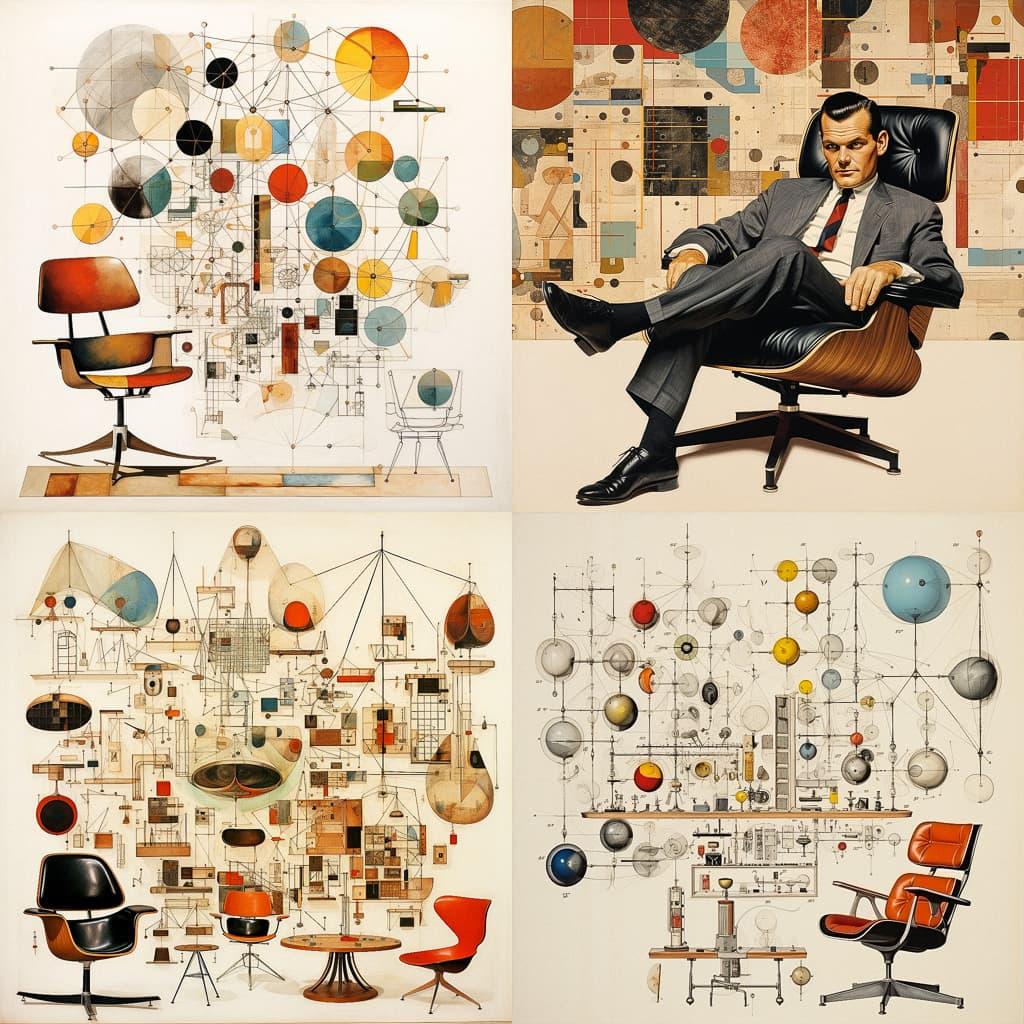Charles Eames style, Midjourney V5.2, render 1 of 4