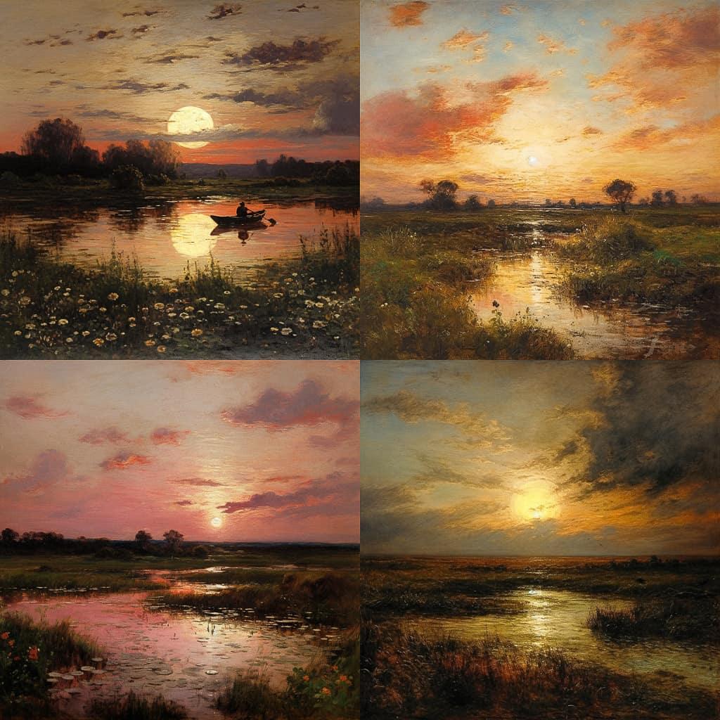 Charles-Francois Daubigny style, Midjourney V5.2, render 1 of 4