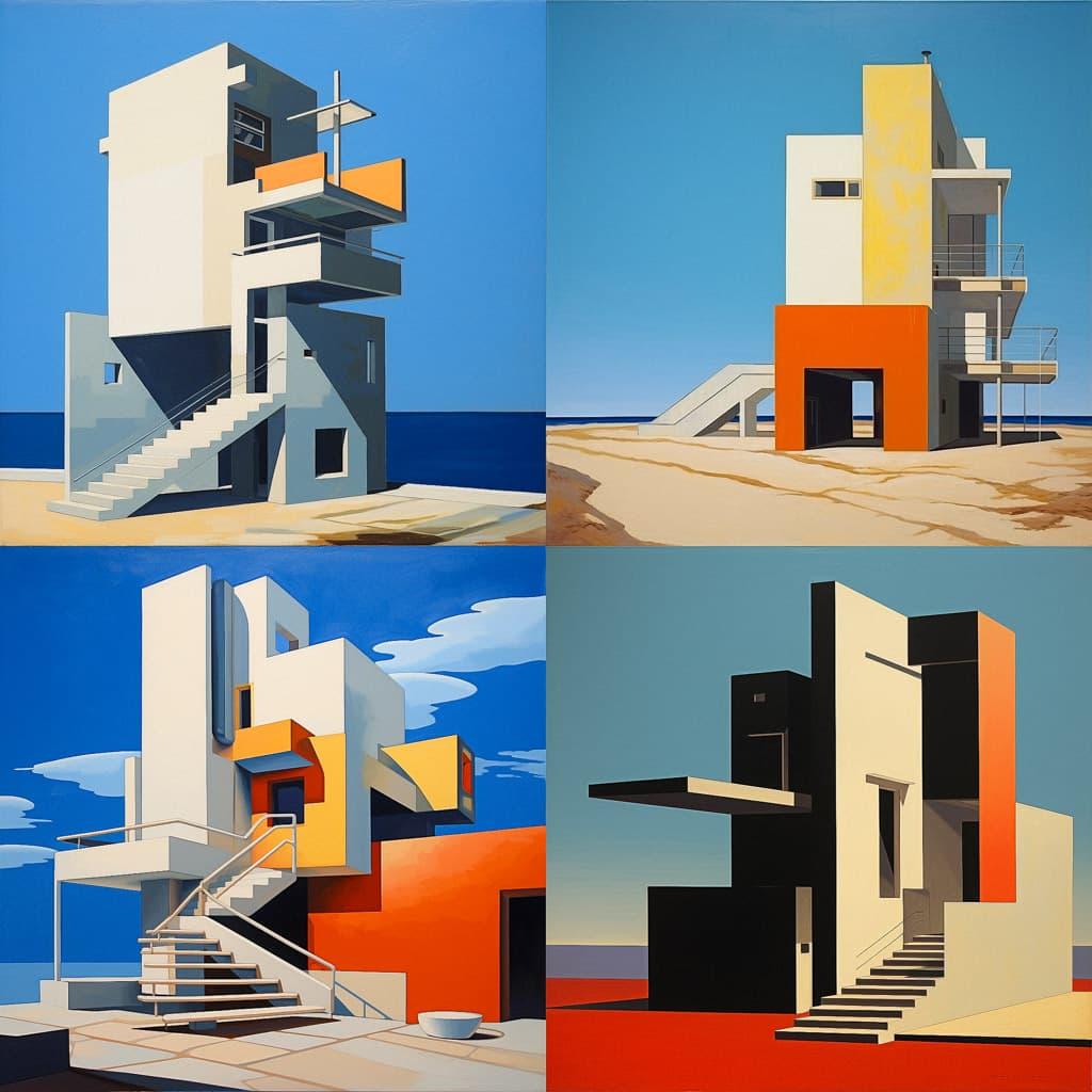 Charles Gwathmey style, Midjourney V5.2, render 1 of 4