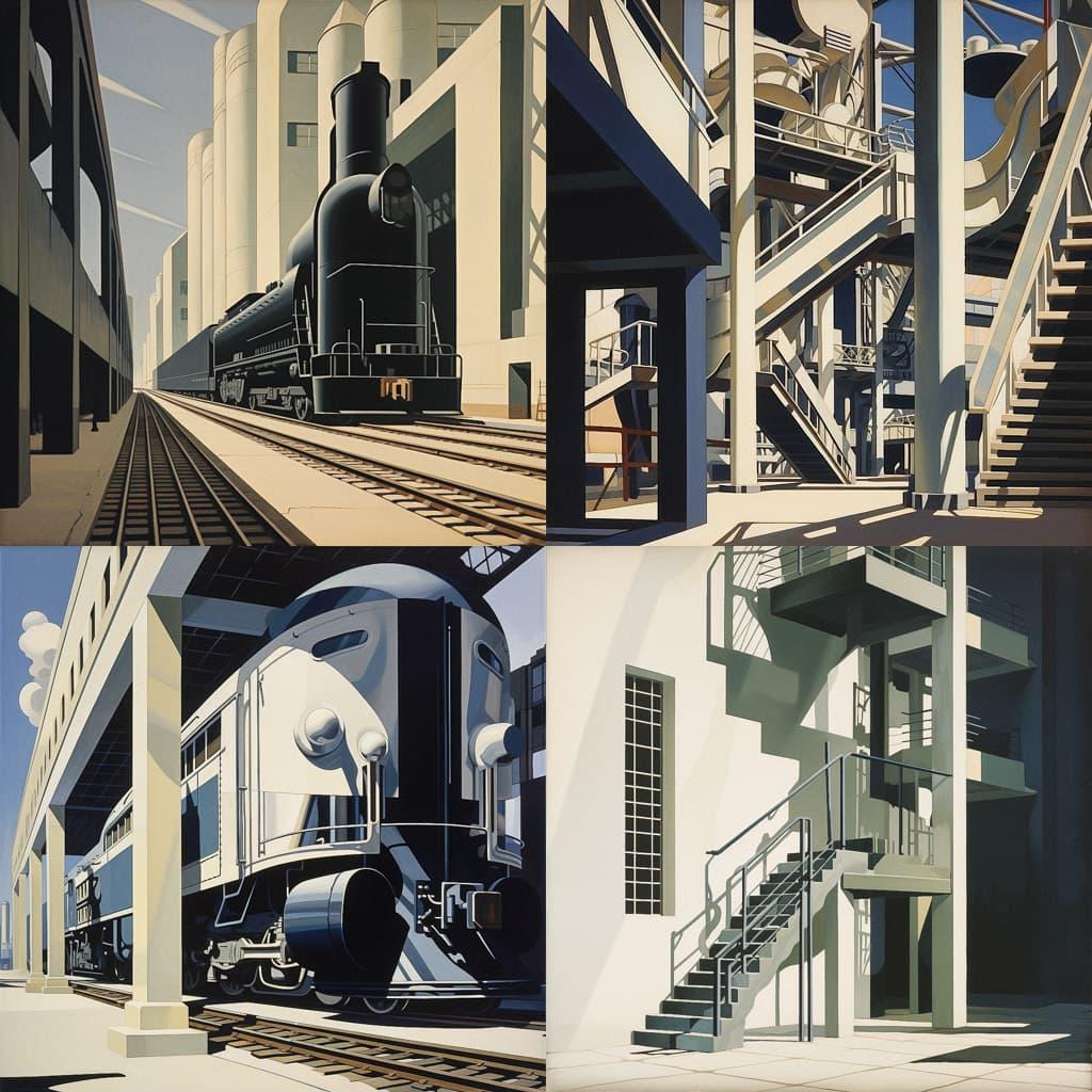 Charles Sheeler style, Midjourney V5.2, render 1 of 4
