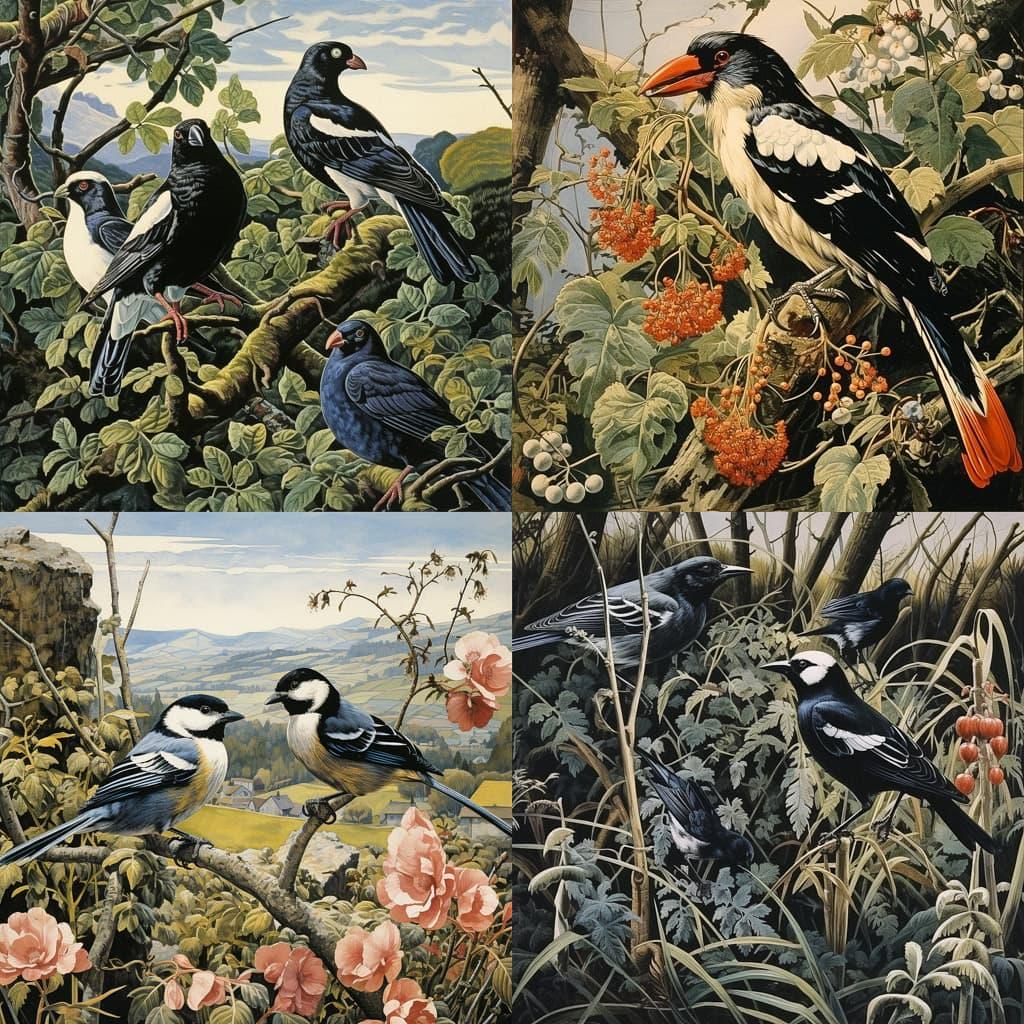Charles Tunnicliffe style, Midjourney V5.2, render 1 of 4