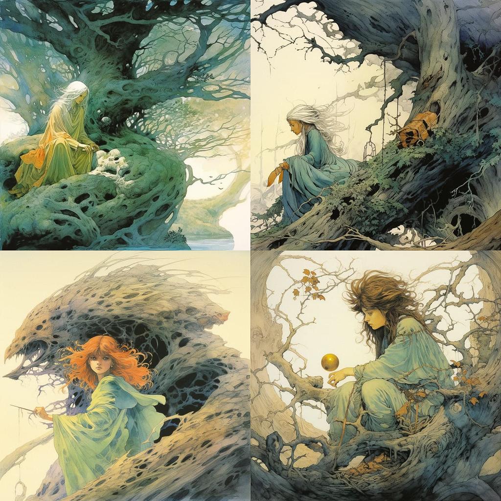 Charles Vess style, Midjourney V5.2, render 1 of 4