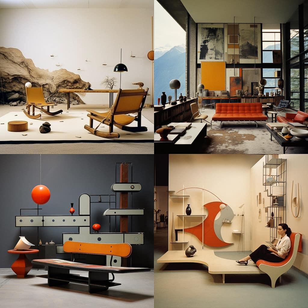 Charlotte Perriand style, Midjourney V5.2, render 1 of 4