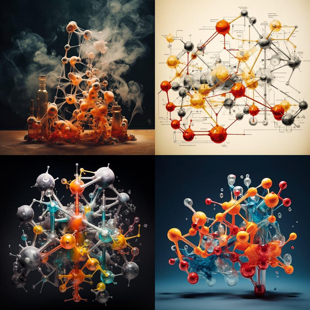 Chemical structure style, Midjourney V5.2, render 1 of 4