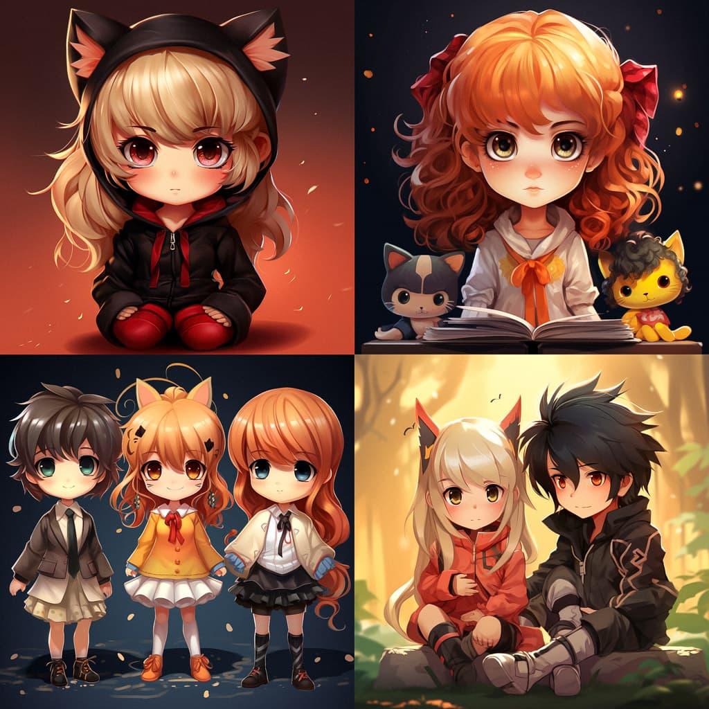 Chibi anime style style, Midjourney V5.2, render 1 of 4