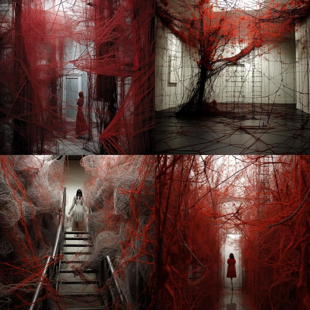 Chiharu Shiota style, Midjourney V5.2, render 1 of 4
