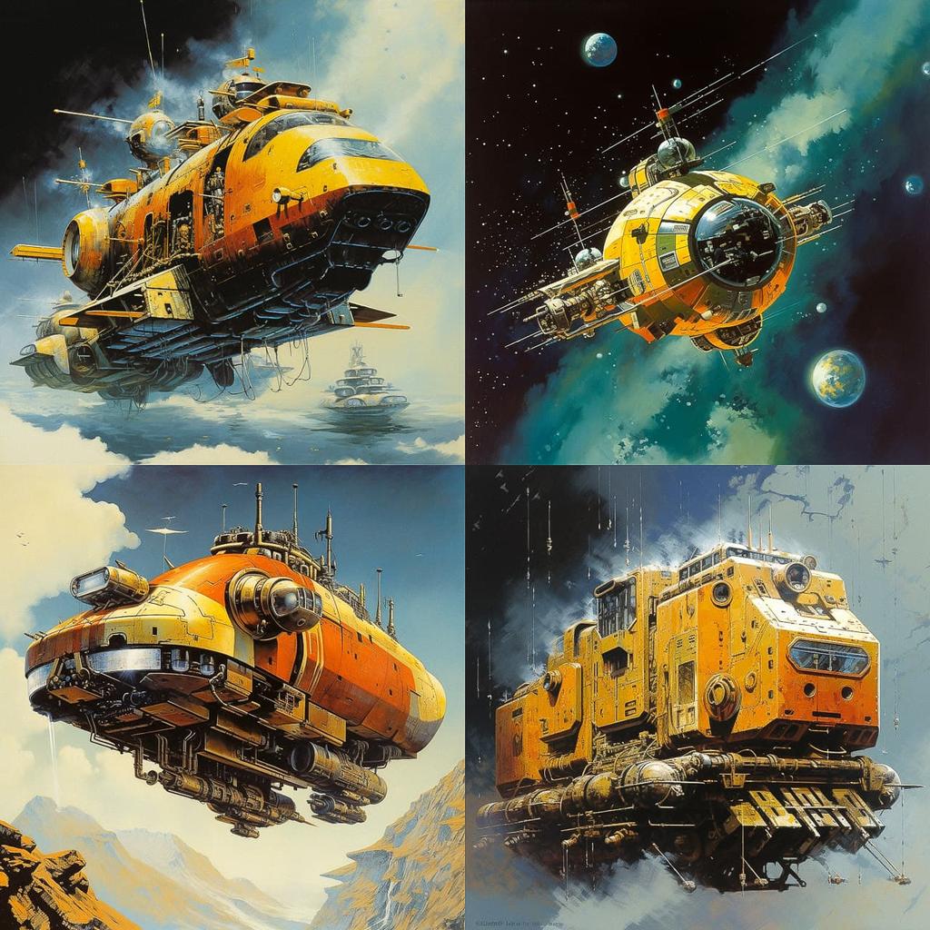 Chris Foss style, Midjourney V5.2, render 1 of 4