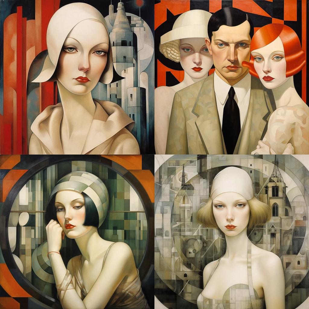 Christian Schad style, Midjourney V5.2, render 1 of 4