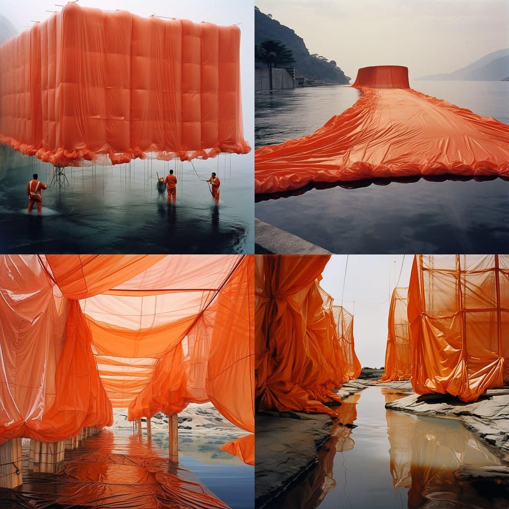 Christo style, Midjourney V5.2, render 1 of 4