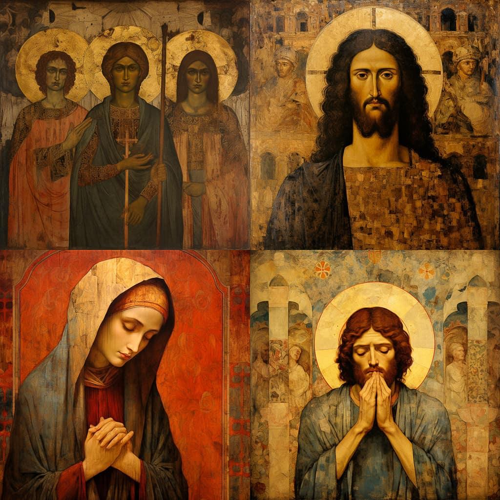 Cimabue style, Midjourney V5.2, render 1 of 4