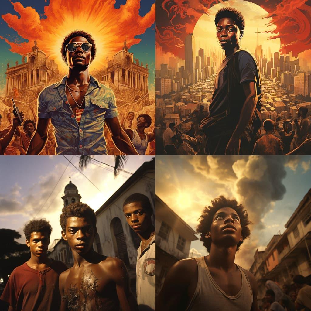 City of God style, Midjourney V5.2, render 1 of 4
