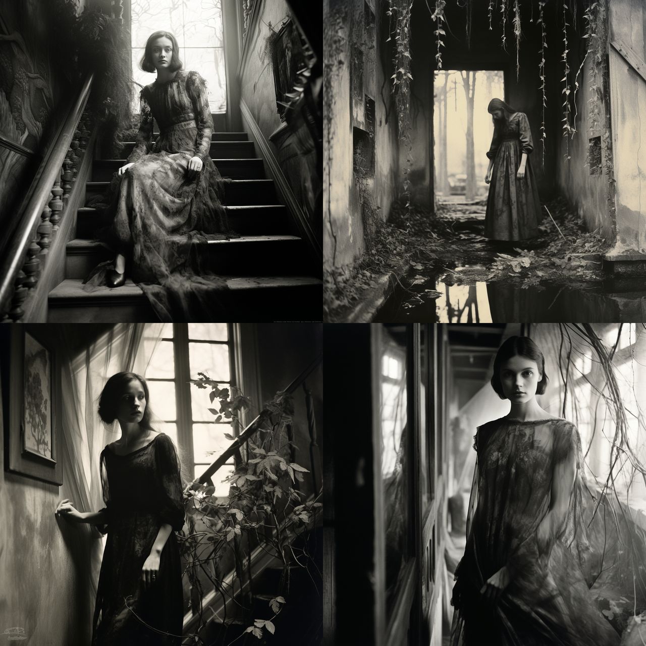 Clarence John Laughlin style, Midjourney V5.2, render 1 of 4
