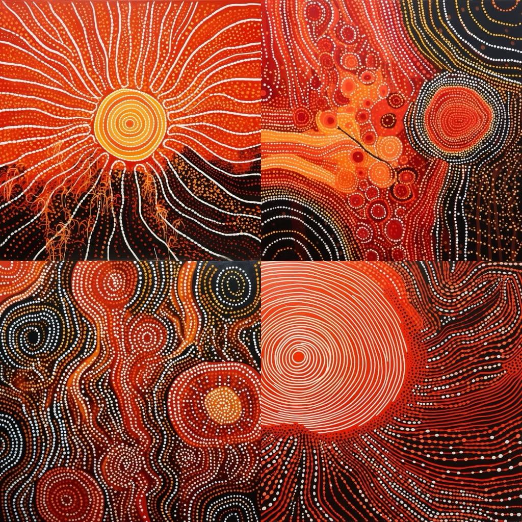 Clifford Possum Tjapaltjarri style, Midjourney V5.2, render 1 of 4
