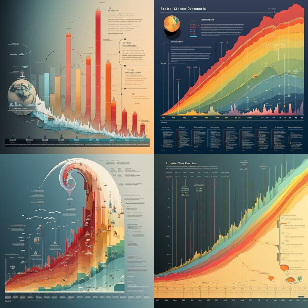 Climate history graph style, Midjourney V5.2, render 1 of 4