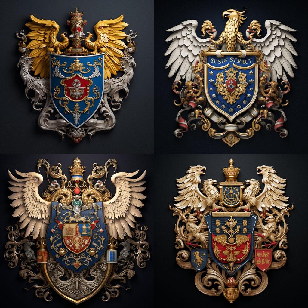 Coat of Arms style, Midjourney V5.2, render 1 of 4