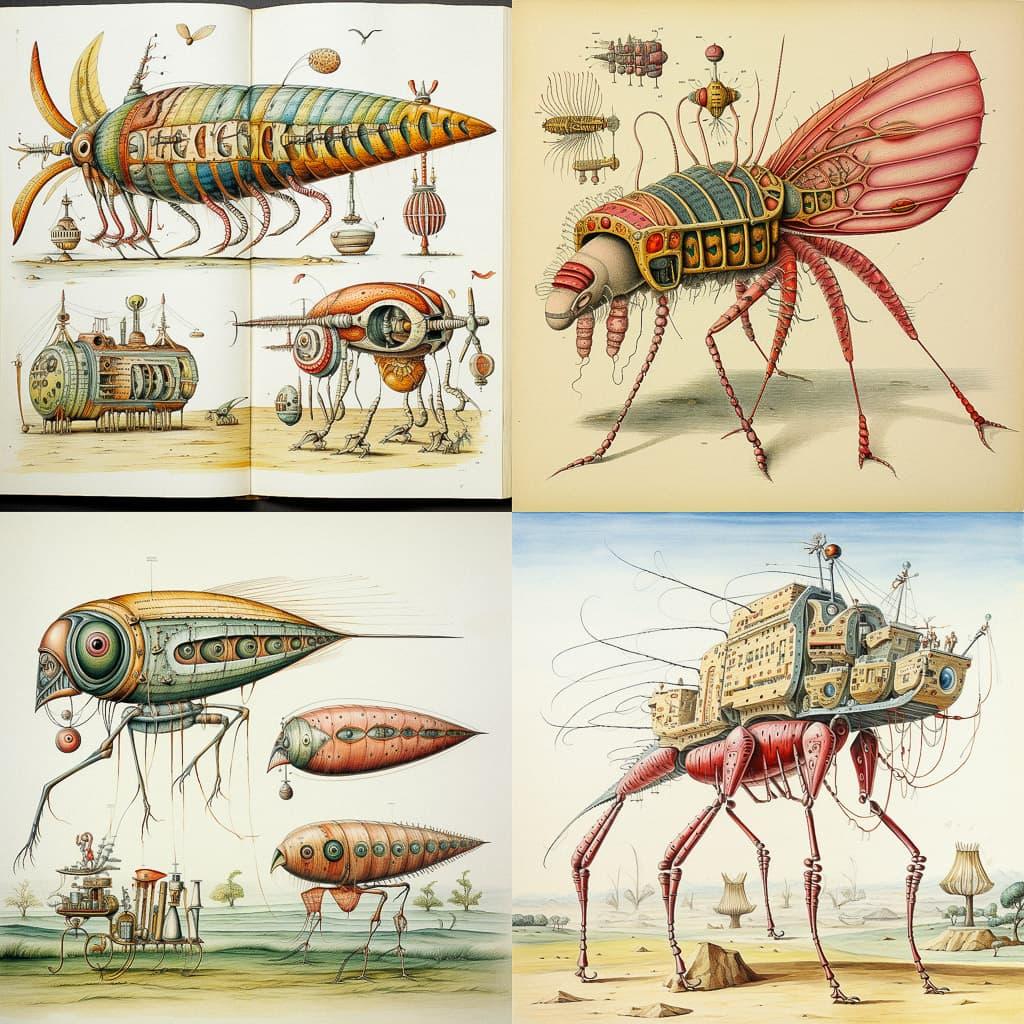 Codex Seraphinianus style, Midjourney V5.2, render 1 of 4