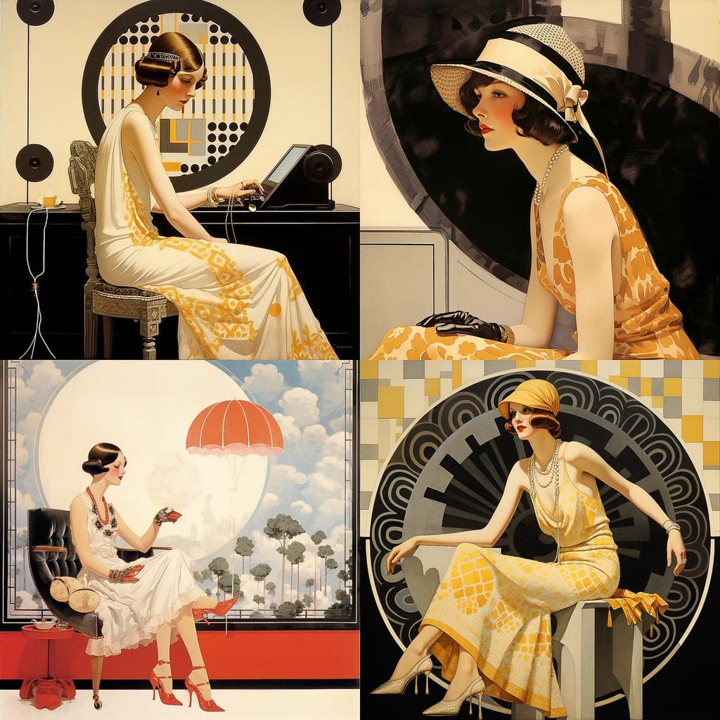 Coles Phillips style, Midjourney V5.2, render 1 of 4
