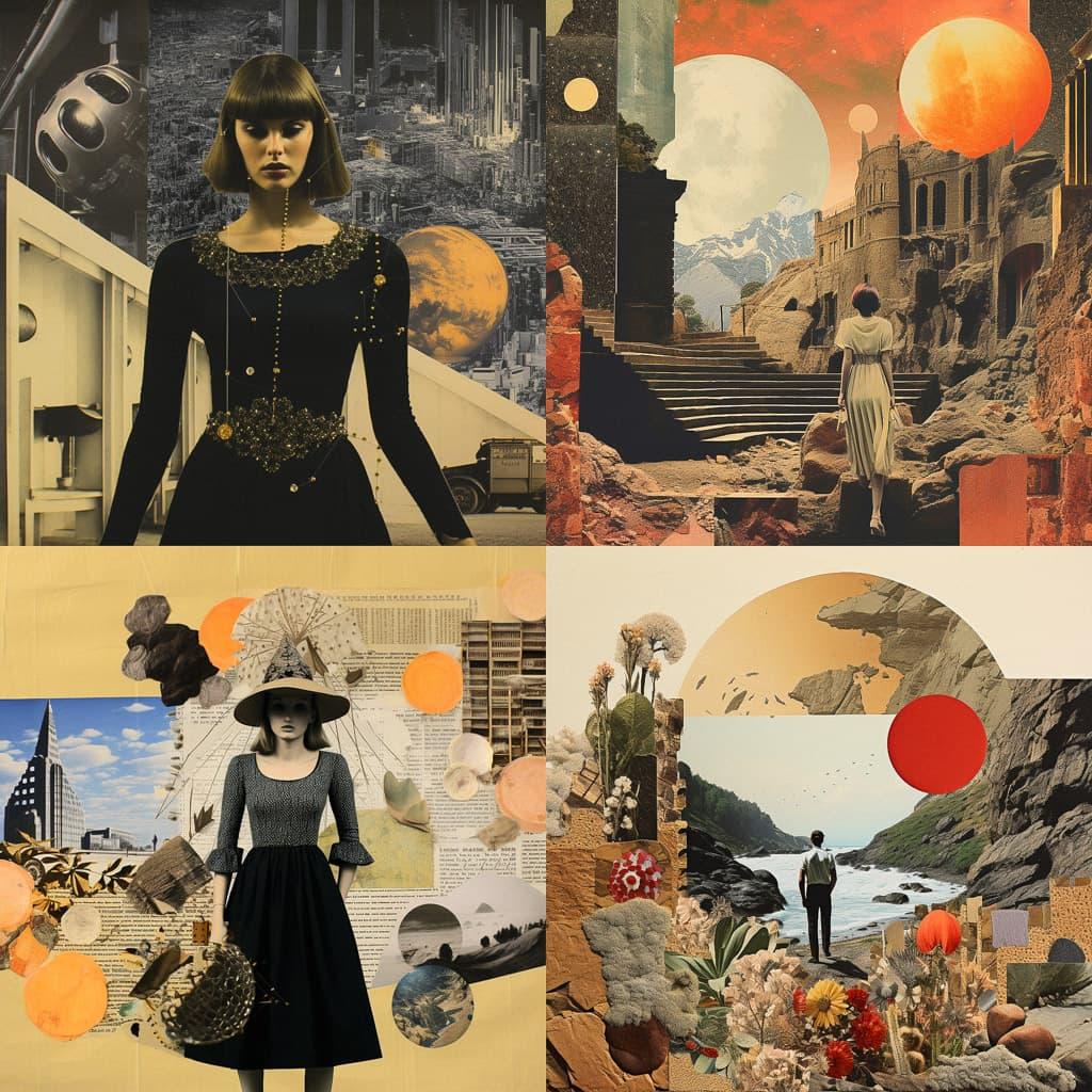 Collage style, Midjourney V5.2, render 1 of 4