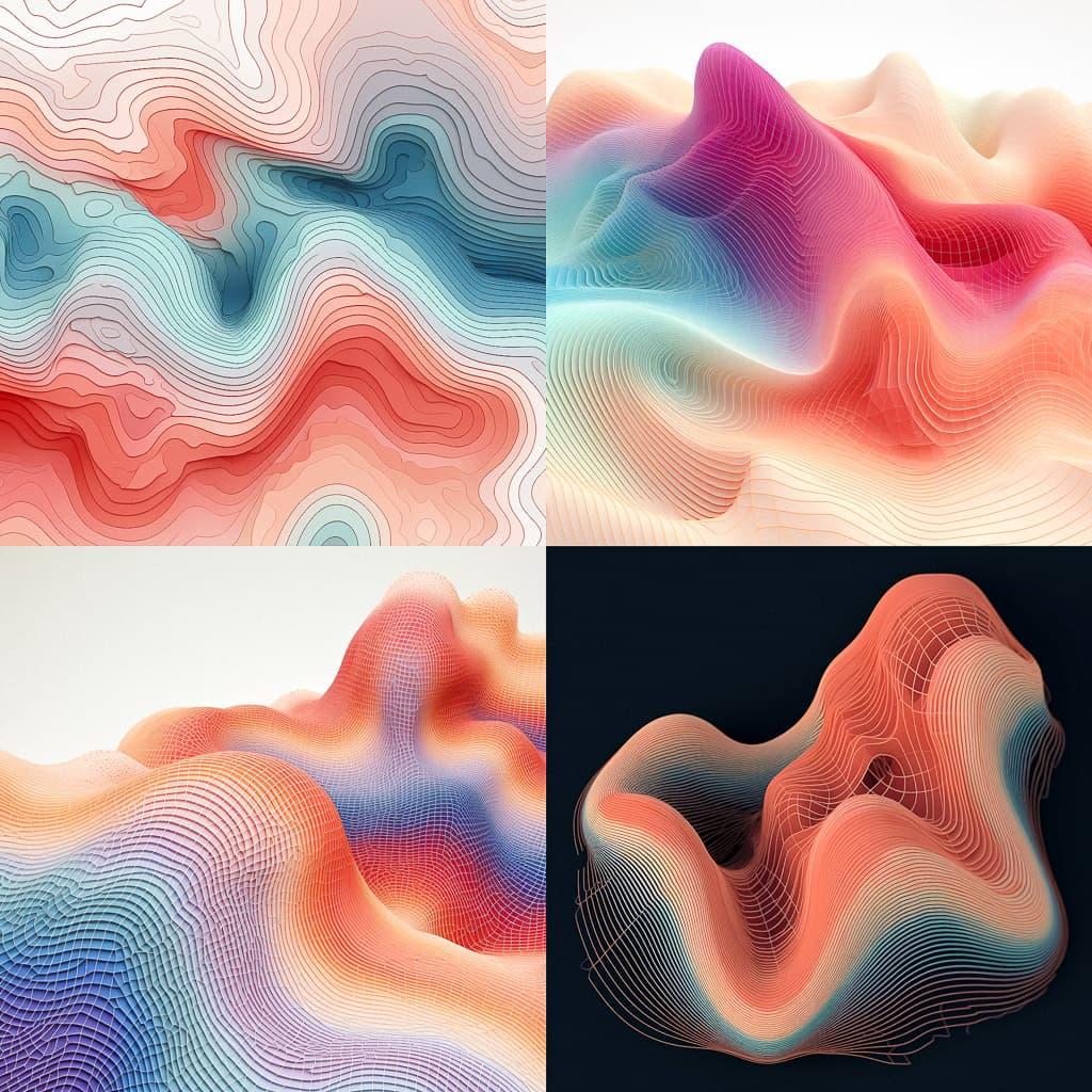 Contour plot style, Midjourney V5.2, render 1 of 4