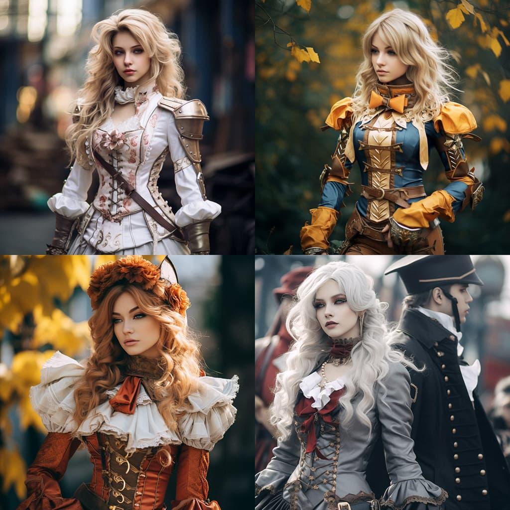 Cosplay fashion style, Midjourney V5.2, render 1 of 4