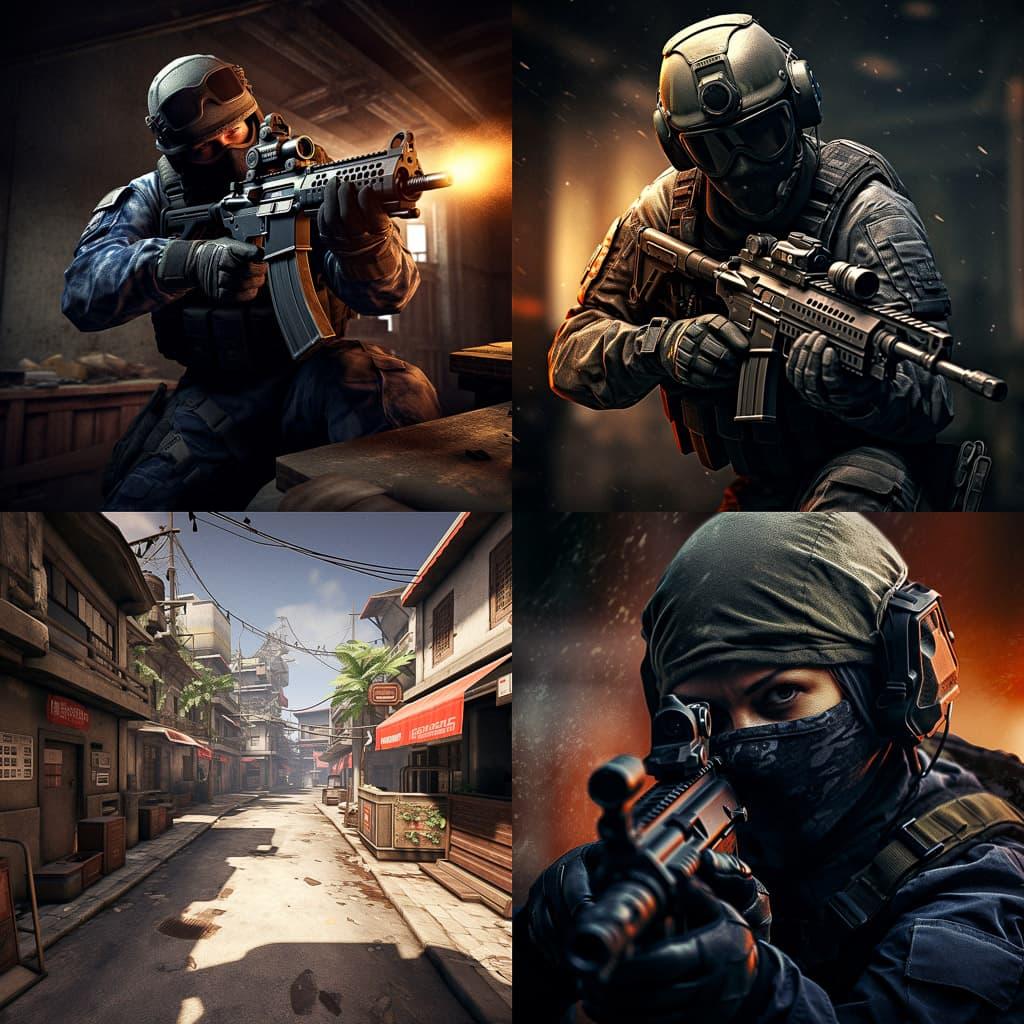 Counter-Strike style, Midjourney V5.2, render 1 of 4