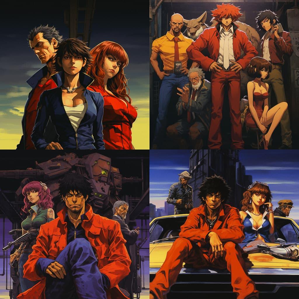 Cowboy Bebop style, Midjourney V5.2, render 1 of 4
