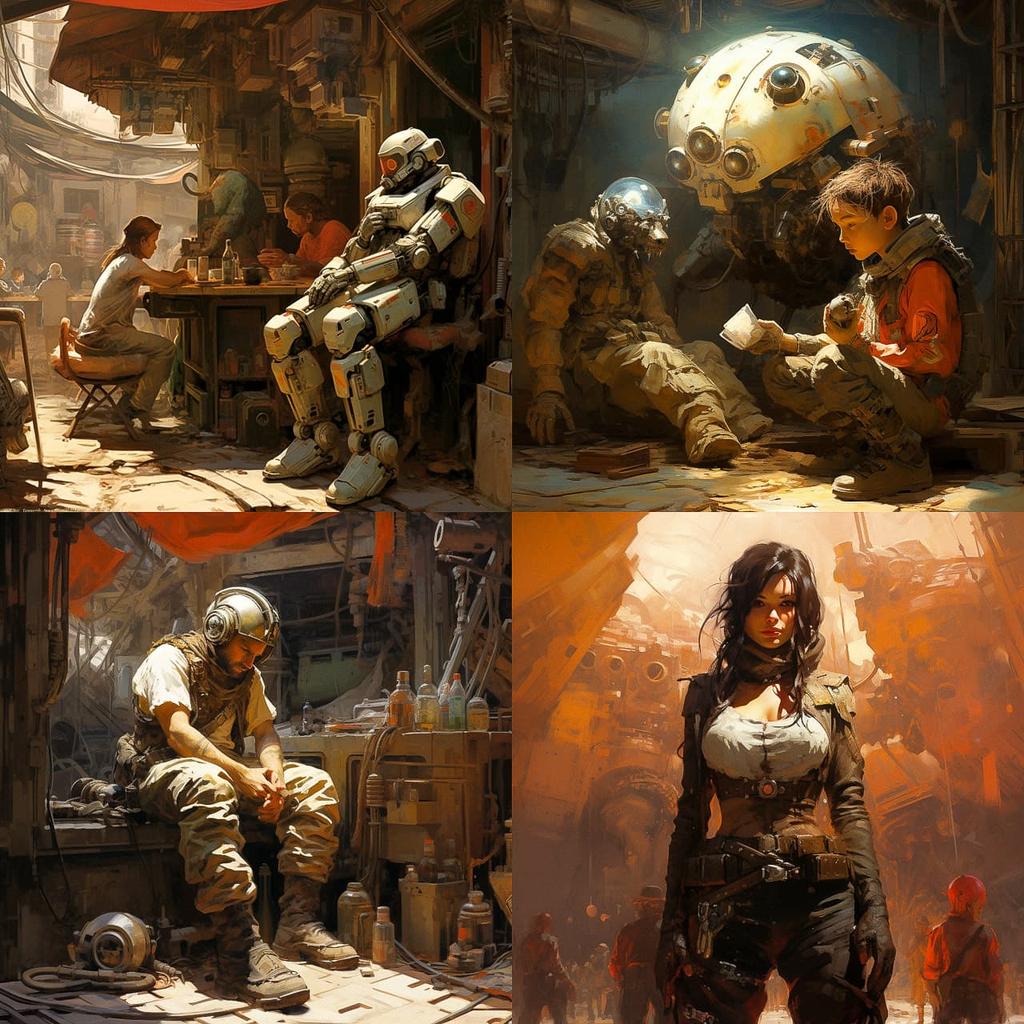 Craig Mullins style, Midjourney V5.2, render 1 of 4