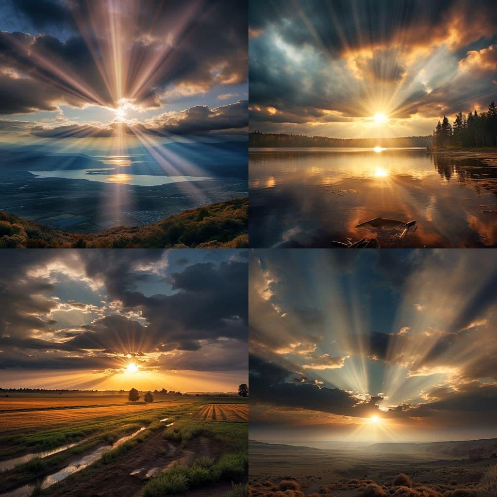 Crepuscular rays style, Midjourney V5.2, render 1 of 4