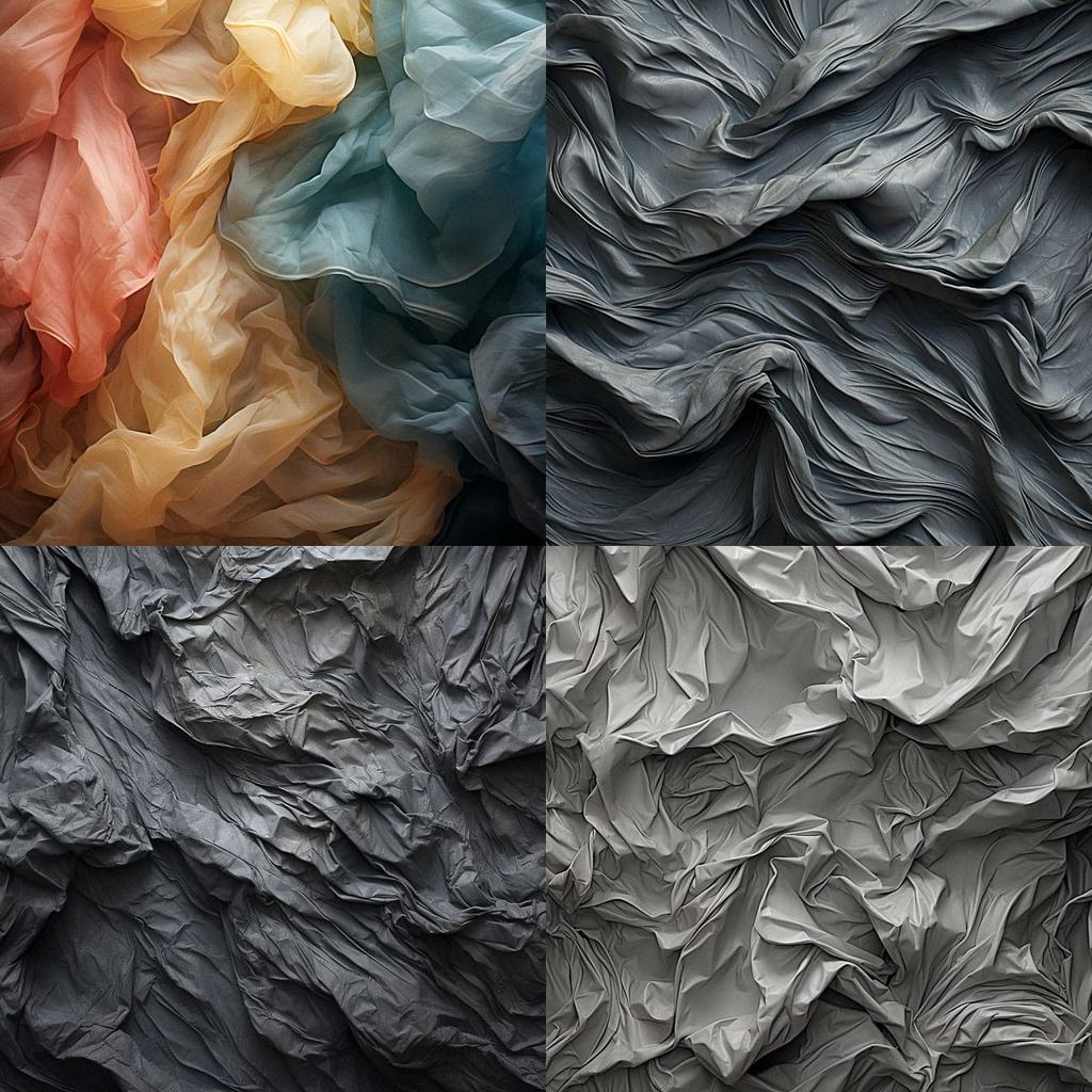 Crinkled texture style, Midjourney V5.2, render 1 of 4