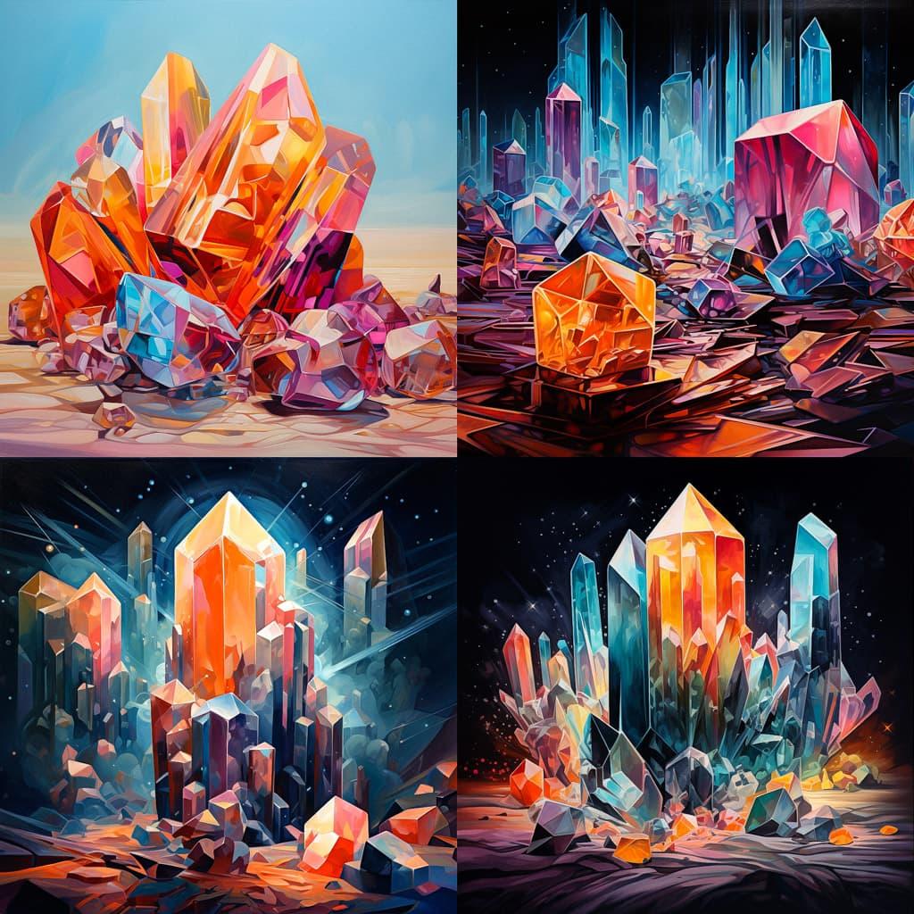 Crystal Cubism style, Midjourney V5.2, render 1 of 4