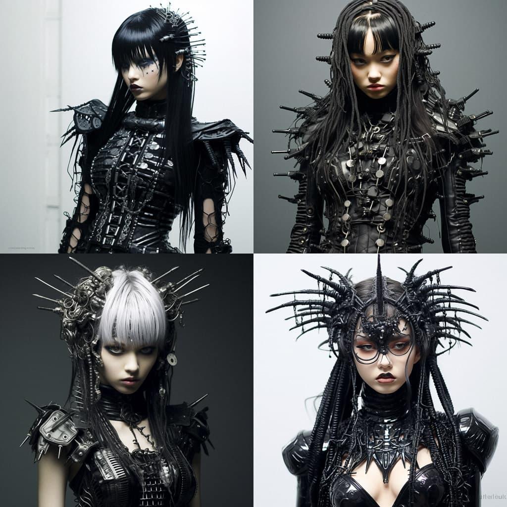 Cybergoth fashion style, Midjourney V5.2, render 1 of 4
