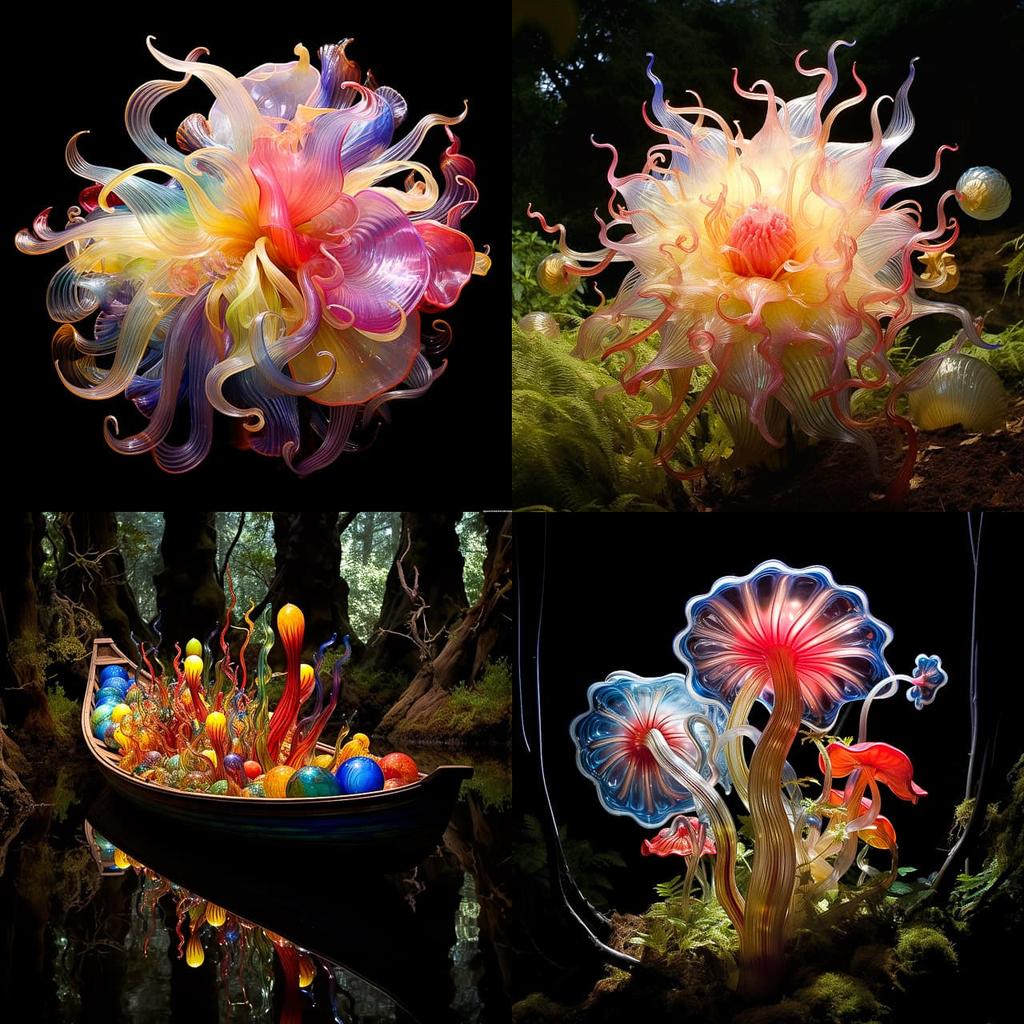 Dale Chihuly style, Midjourney V5.2, render 1 of 4