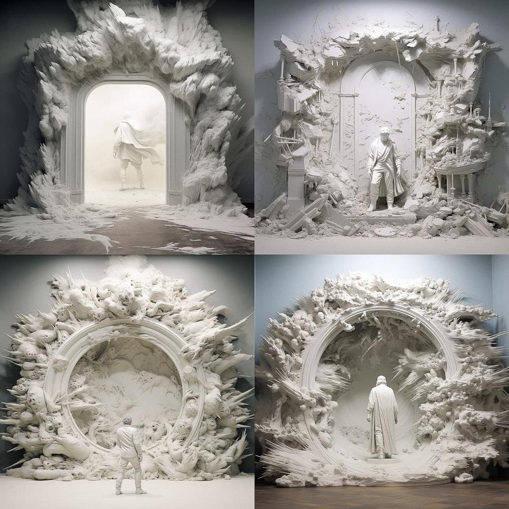 Daniel Arsham style, Midjourney V5.2, render 1 of 4