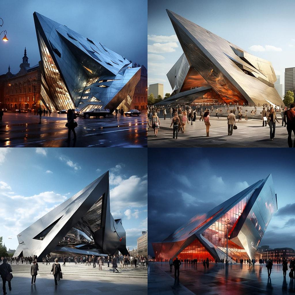 Daniel Libeskind style, Midjourney V5.2, render 1 of 4