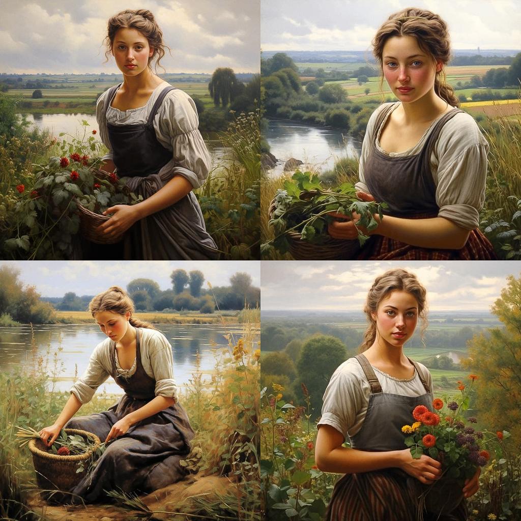 Daniel Ridgway Knight style, Midjourney V5.2, render 1 of 4