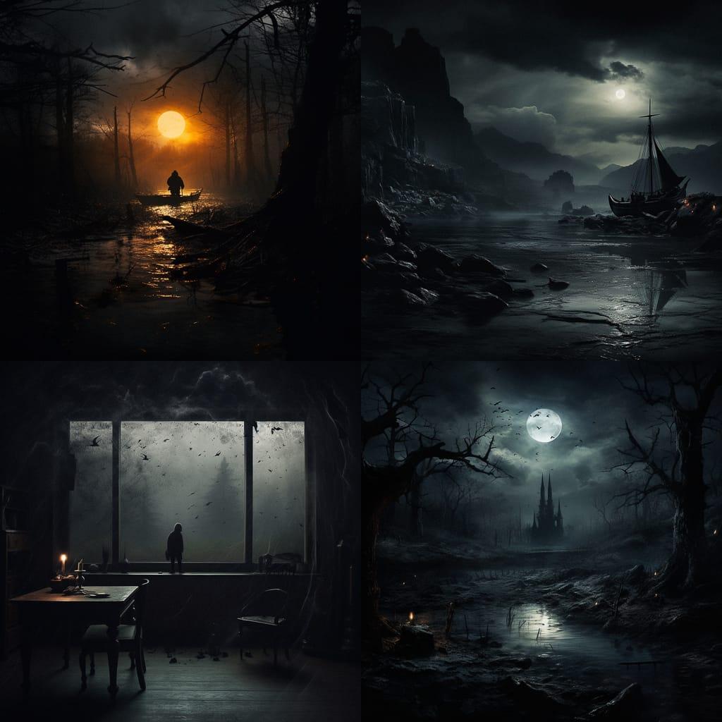Dark atmosphere style, Midjourney V5.2, render 1 of 4